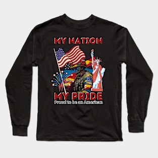 "My Nation, My Pride" Design Long Sleeve T-Shirt